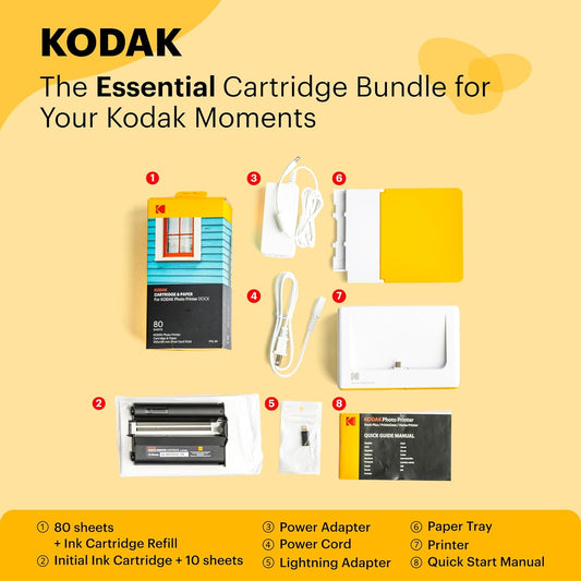 📸 Kodak Dock Plus Instant Photo Printer – Print Stunning 4x6 Photos Anytime , 90 Sheets Bundle.